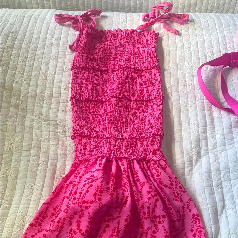 Pink Floral Maxi Dress
